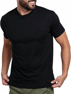 INTO THE AM Men's Casual Contemporary Athleisure (Pack of 3) | Casual T-shirts made from soft cotton blend with 4-way stretch - tag-free athletic fit for the gym