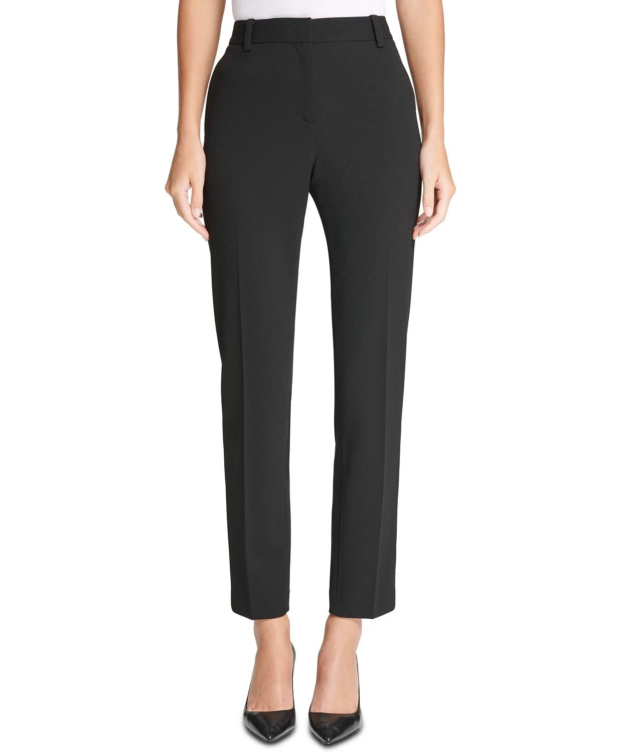 DKNY Womens Stretch Crepe Fixed Waist Skinny Pant