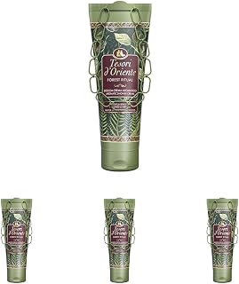 Tesori d'Oriente - Shower Cream Forest Therapy with Floral Notes of White Water Lily and Hinoki Wood, Gently Cleanses Skin, Gives Relaxation and Wellness, 250 ml (Pack of 4)