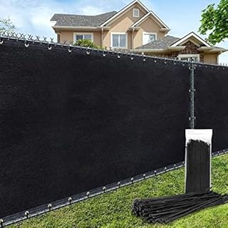 AofeiGa 180GSM 6ft x 50ft Fence Privacy Screen Heavy Duty Fence Cover Garden Wall Backyard Black