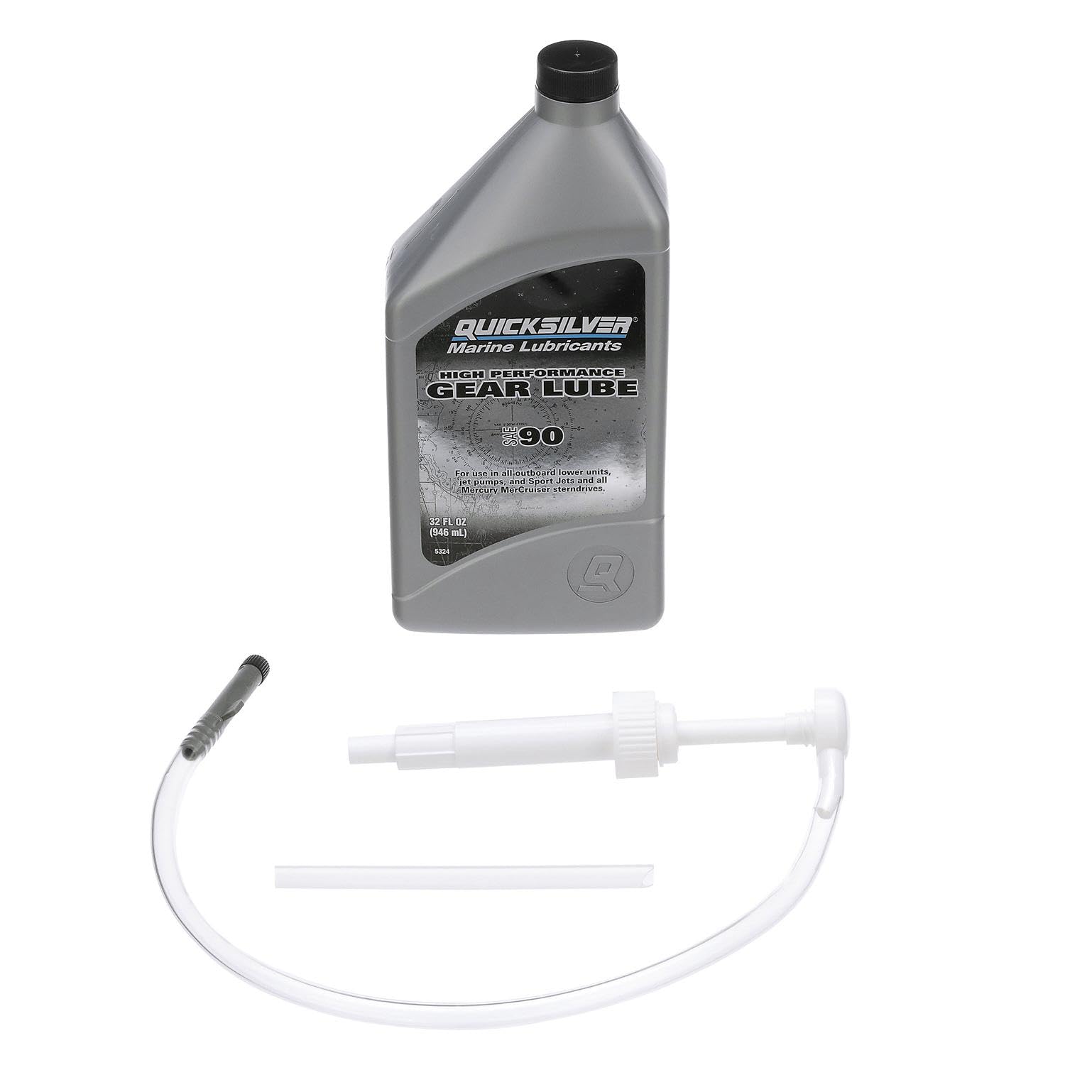 Quicksilver 8M0222069 SAE 90 High Performance Gear Lube and Pump Kit, 32 Fl. Oz.