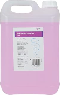 QTX Fog Fluid 5Ltr High Density Smoke Machine Liquid Professional Water-Based Fog Juice for DJ, Stage, Disco, Halloween & Party Fog Effects Clean Low Odour Mist for Most Foggers 5 Litres