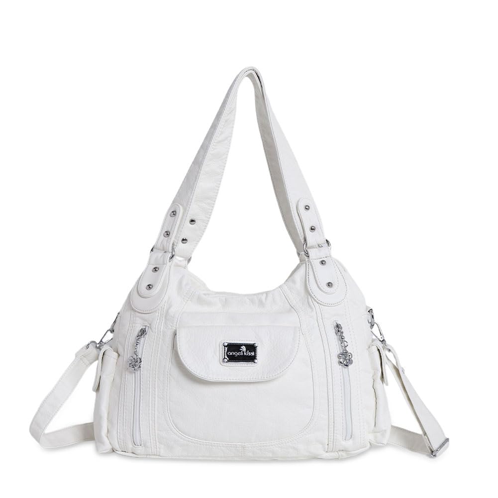 Angel Kiss Women Handbags Shoulder Bags Washed Leather Satchel Tote Bag Mutipock