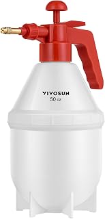 VIVOSUN 50oz Pump Sprayer, Handheld Garden Water Sprayer Bottle | with Adjustable Brass Nozzle, for Spraying Plants, Flowers, Weeds and Cleaning, Red