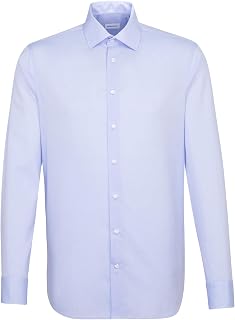 Seidensticker Men's Business Shirt - Slim fit - Non-Iron - Button-Down Collar - Long Sleeve - 100% Cotton