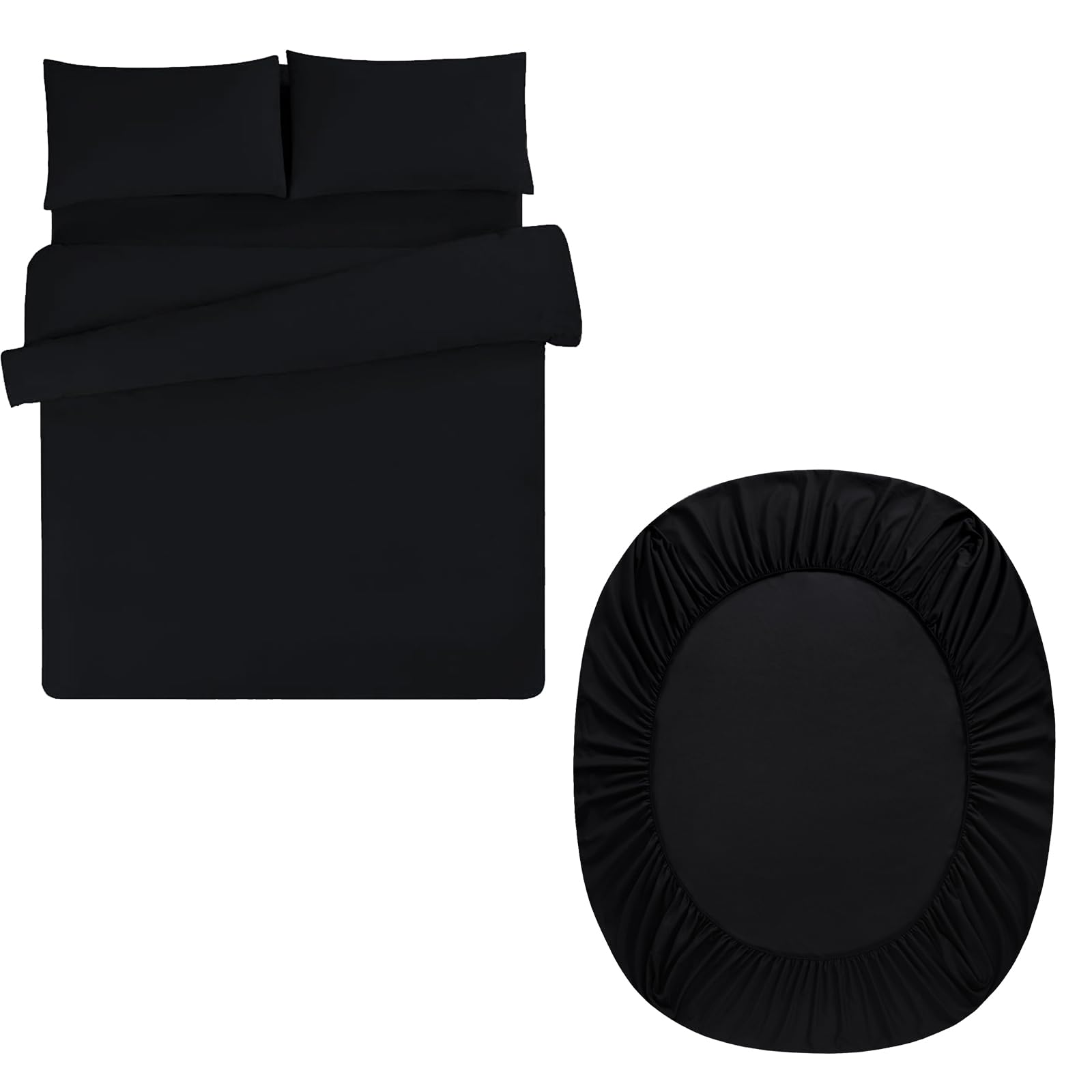 Aisbo Parure de lit 4 pièces en microfibre pour lit king size avec drap - Housse
