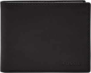 Fossil Men's Derrick Leather RFID-Blocking Bifold Passcase with Removable Card Case Wallet, Black, (Model: ML3771001)
