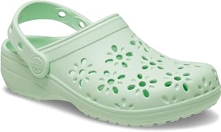 Crocs Unisex-Child Classic Clogs with Floral Cut Out Design, Kids and Toddler Shoes