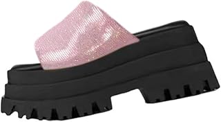 Ulalaza Women's Slippers Flat Open Toe Slides Platform Wedge Sandals Thong Sandals Non-Slip Summer Shoes Toe Post Beach Sandals Casual Sandal Comfy House Slippers Walking Flip Flops