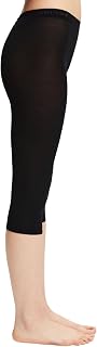 ESPRIT Women's Cotton Capri Leggings Breathable Cotton Elegant Thin Opaque Solid Colour Belt Comfort No Pressure on the Waist Excellent Fit No Slip 1 Pair