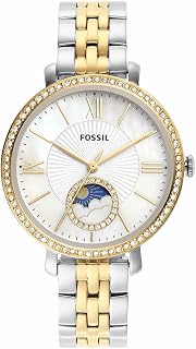 FOSSIL Orologio Jacqueline da donna, Movimento al quarzo a tre lancette con fasi lunari e cinturino in acciaio inossidabile