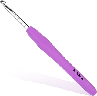 SHWAKK Crochet Hook, 5.0 mm Ergonomic Crochet Hook for Arthritic Hands | Crochet Needles, Knitting Needles with Soft Handle Beginners and Experienced Hobbyists (5.0 mm)