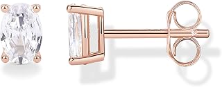 14K Gold Plated Sterling Silver Cubic Zirconia Stud Earrings for Women