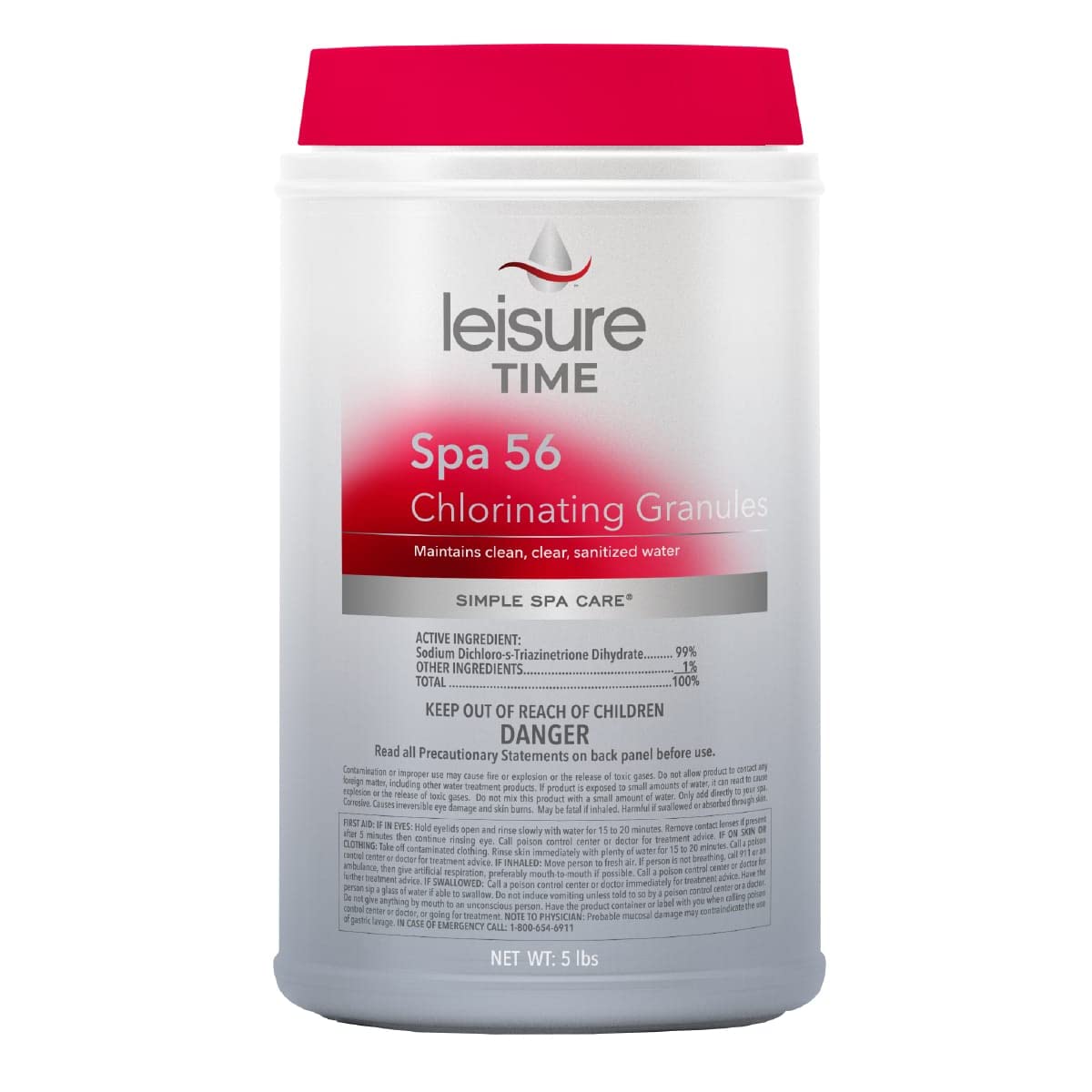 Leisure Time E5, Spa 56 Chlorinating Granules for Spas and Hot Tubs, 5 lbs | Mai