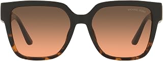 Michael Kors MK2170U Karlie Universal Fit Square Sunglasses, Black/Dark Tortoise/Grey Orange Gradient, 54 mm