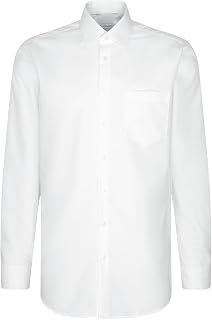 Seidensticker Men's Business Shirt – Slim Fit – Non-Iron – Kent Collar – Short Sleeves – 100% Cotton