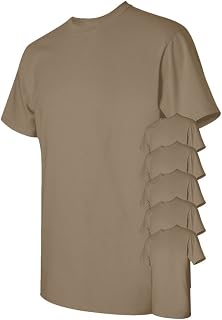 Gildan Men's Heavy Cotton T-Shirt, Black, Small. (Pack of 6)