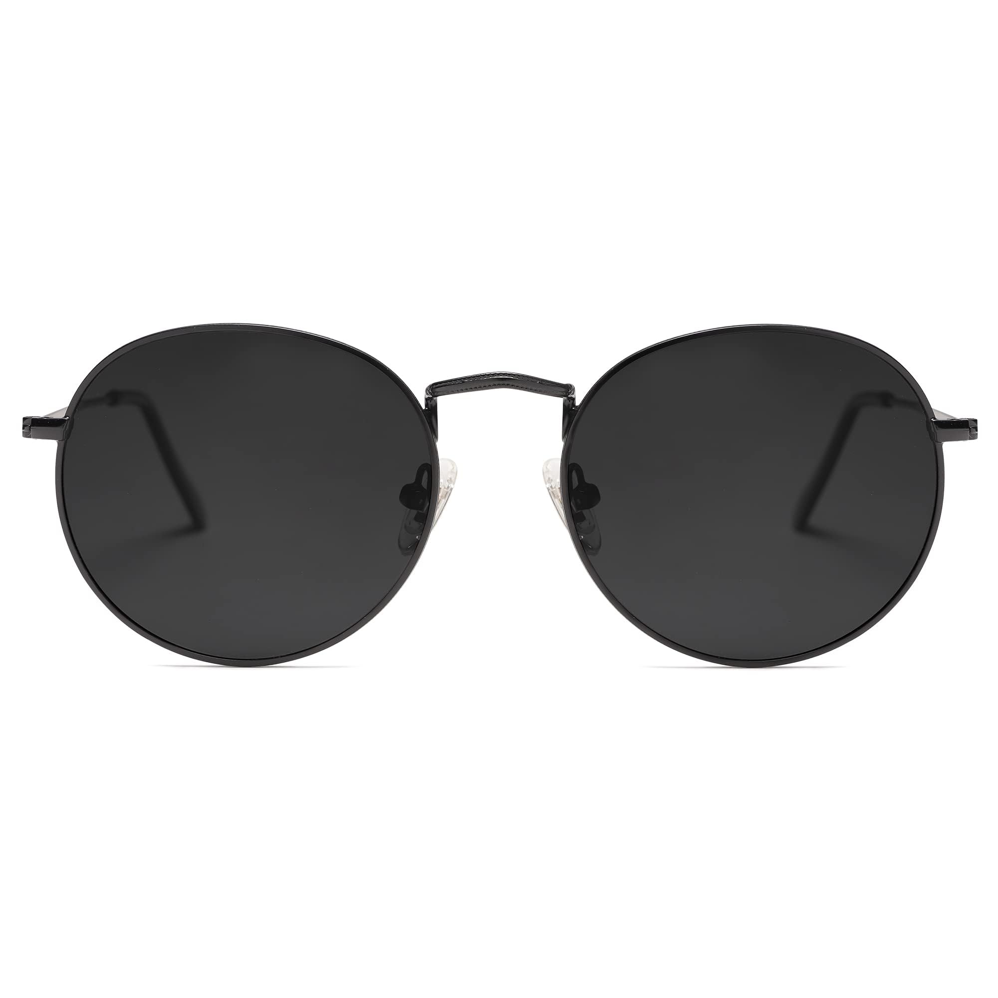 SOJOS Small Round Polarized Sunglasses for Women Men Classic Vintage Shades