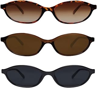 GUVIVI Retro Oval Sunglasses for Women 90s Cat Eye Shades UV protection