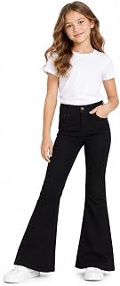 A2Z 4 Kids Girls Denim Jeans Comfort Stretch Jeggings Bell Bottom Flared Pants Lightweight Trousers Trendy Fashion Summer Jeans for Children Age 5-14 Years