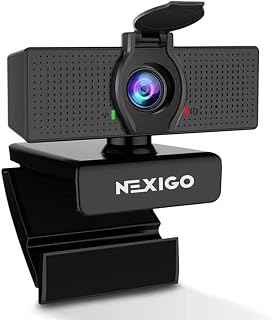 NexiGo N60 1080P Web Camera, HD Webcam with Microphone & Privacy Cover, USB Computer Camera, 110-degree Wide Angle, Plug and Play, for Zoom/Skype/Teams/OBS, Conferencing and Video Calling (Renewed)