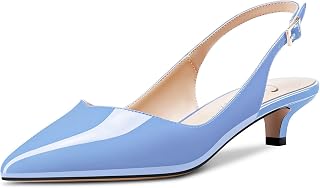 Castamere Women's Stockings Kitten Heel Heel Pointed Toe Sandals Slip-On Slingback Pumps Wedding Party Dress 3.5 CM Heels