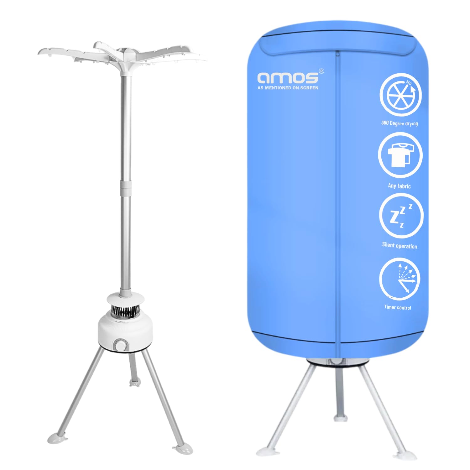 AMOS Eezy Dry Pod Heated Electric Clothes Dryer 10KG Capacity 1000W Indoor & Out