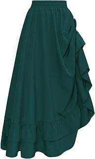 Scarlet Darkness - Women's Renaissance Medieval Maxi Skirt, Flowy Layered Long Skirt