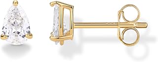 14K Gold Plated Sterling Silver Cubic Zirconia Stud Earrings for Women