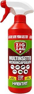 Zig Zag Insect Killer Habitat Multinket Odour Free Ideal for Bedbugs, Flies, Mosquitoes, Cockroaches, Ants, Ticks, Slow Release Product, 500 ml, White, ‎6.3 x 2.7 x 2.7 in; 10 g