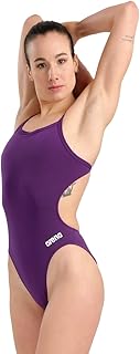arena Solid Challenge Team Maillot de Bain Femme, Maillot de Bain Femme à Séchage Rapide en Tissu MaxLife Eco avec Résistance Maximale au Chlore et Protection UV UPF 50+