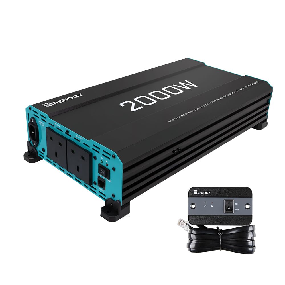 Renogy 2000W Pure Sine Wave Inverter, 4000W Peak 12V DC to 240V AC Power Convert