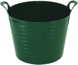 Large Medium Small Flexi Tub Garden Home Flexible Colour Rubber Storage Container Bucket Polyethylene Flex Tub- MADE IN U.K. (Large 42 Liter, Green)