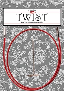 ChiaoGoo 7522-S Twist Lace Interchangeable Cables, 22-Inch ,Small, Red