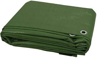 3 x 4 m Green Tarpaulin Waterproof Heavy Duty Tarp Sheet Cover, Groundsheet - Waterproof, Weatherproof, Frost-Resistant, UV Protection, Universal, Multipurpose, Reinforced Eyelets