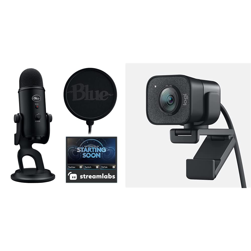 Logitech Blue Yeti Game Streaming Kit with Yeti USB Gaming, Podcast Mic, Pop Fil