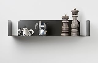 D-Segno Smarty Modern Wall Shelves Office Design Playful, Young and Functional. Simple and Quick to Assemble | P20 W 60 x H 12 cm | 100% Made in Italy (Black, 1 Piece)