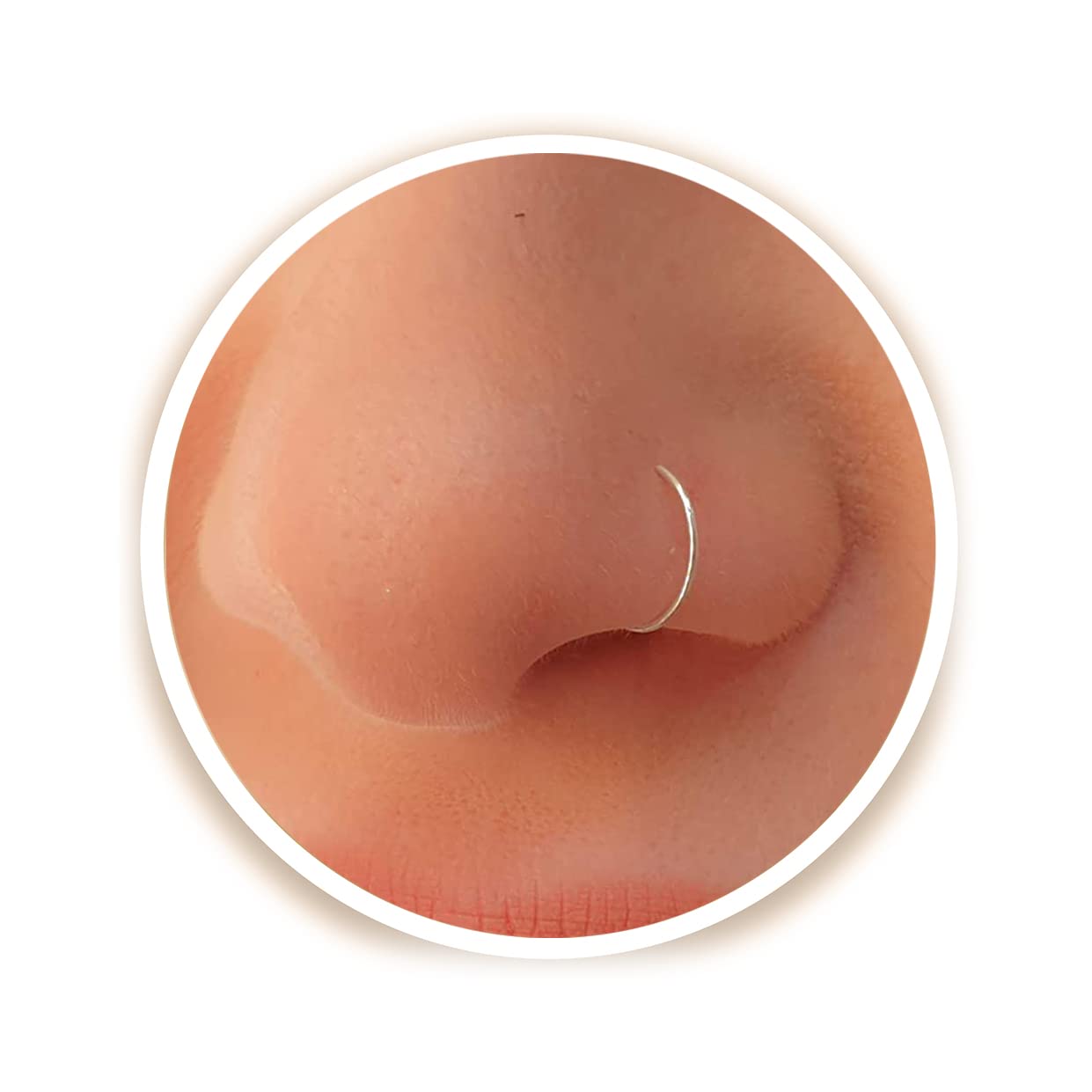 Silver Nose Ring - Thin Small 24 Gauge 7mm Nose Piercing Jewelry - 925 Sterling 