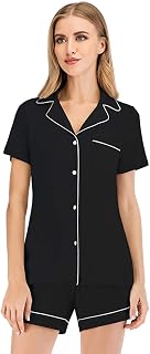SAMGU Women Pajamas Set Short Sleeve Summer Modal Comfortable V-Neck Pajama Set