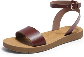 DREAM PAIRS Women's Ankle Strap Flat Sandals