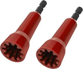 2 Pcs Twist Nut with 1/4" Chuck for Drill (Red)