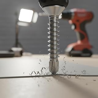 Set of 180 pcs 410 stainless steel flat head plus slot self-tapping screws, 6 different sizes (4.2mm shank), suitable for a variety of applications including metal processing