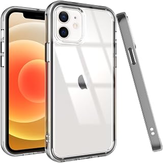 Puxicu Acrylic 2 in 1 for iPhone 11 Case，Anti-Yellowing, Military-Grade Protection, Drop Shockproof Slim Phone Cover for iPhone 11 6.1", Clear+Black