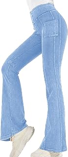 Onsoyours Jeggings Women's Stretch Comfortable High Waist Bootcut Jeans Leggings with Pockets Skinny Jeans Casual Sexy Denim Jeggings Yoga Trousers Flared Trousers