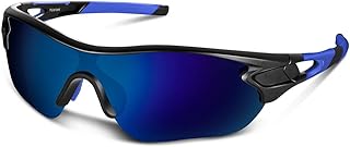Polarized Sports Sunglasses for Men Women Youth Baseball Cycling Running Driving Fishing Golf Motorcycle TAC Glasses Blue Size: Standard