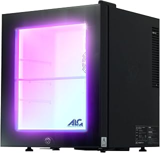 Allone ALGA-GMMFL30L Mini Gaming Refrigerator with Built-in LED, 15.7 x 15.7 x 19.2 inches (40 x 39.8 x 48.2 cm), 15 Colors, Colorful LED Remote Control, 1 Door Type, Compact, Quiet, E-sports Gaming Room