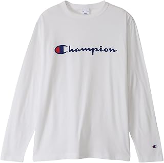 Champion C8-W419Z Men's Long Sleeve T-Shirt, Round Neck, 100% Cotton, Script Logo, Basic
