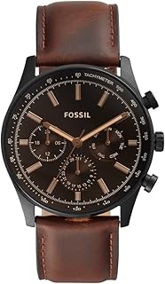 Fossil Sullivan Multifunction Brown Leather Watch BQ2457, Brown, Modern