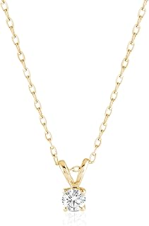 Amazon Essentials IGI Certified Solitaire Lab Grown Diamond Pendant Necklace in 14k Gold - 16" Chain with 2" Extender