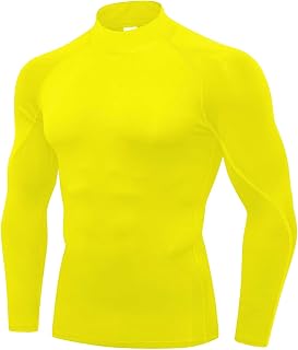 Mens Compression Shirts Long Sleeve Athletic Running Football Turtleneck Sports Undershirt